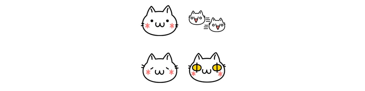 LINE絵文字の猫な顔文字サムネイル画像