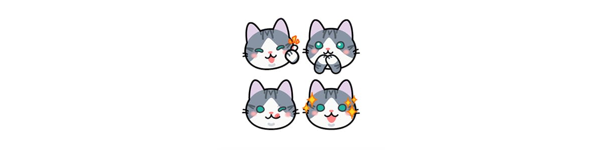 サバ白柄をしている名前はごましおのねこねこ絵文字